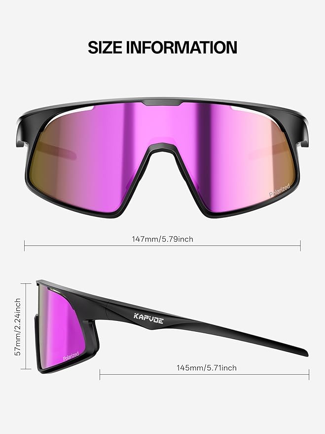 KAPVOE Polarized Cycling Glasses Men Women Sports Sunglasses for Mountain Bike Running Fishing Baseball K383
