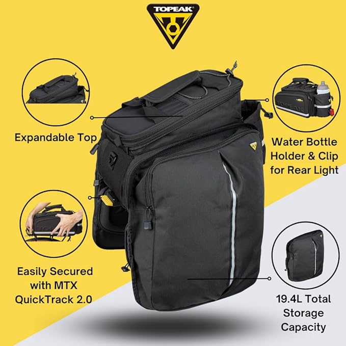 Topeak MTX TrunkBag - Rear Bicycle Bag - Spacious Storage and Easy Mounting