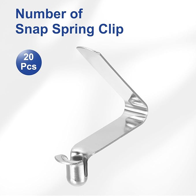 HARFINGTON Single Button Kayak Paddle Snap Spring Clip Spring Steel V-Shaped Hollow Lift Telescopic Locking Tube Pole Clips for Tent Umbrella Camping