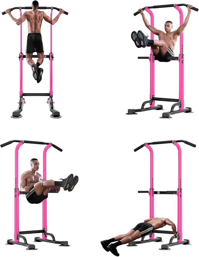 SogesPower Power Tower Dip Station Pull Up Bar for Home Gym Adjustable Height Strength Training Workout Equipment,Pull Up Bar Station