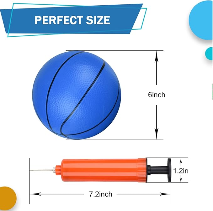 6" Mini Basketball for Kids & Adults, Indoor Basketball for Over-Door Hoop, Toddler Balls Arcade Game 5 Pack