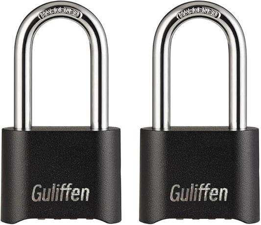 2 Pack Heavy Duty Weatherproof Combination Padlock, Outdoor Combination Lock with Long Shackle for Gate, Fence, Warehouse, Storage Unit,Garages