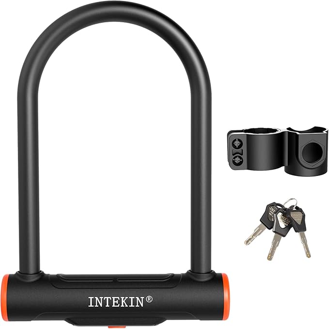 Heavy Duty U Lock - 16mm Bicycle Lock with 3 Keys for Road & Mountain Bikes