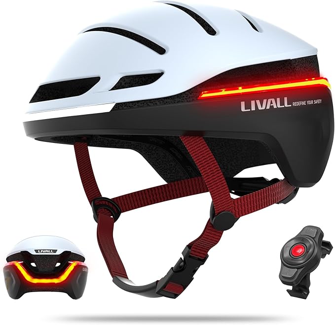 LIVALL EVO21 Smart Bike Helmet with Light, Smart Helmet with Wide-Angle Light | Turn Signals | Brake Warning Light | Fall Detection, Bike Helmets for Men Women, Bicycle Helmet for Urban Commuter