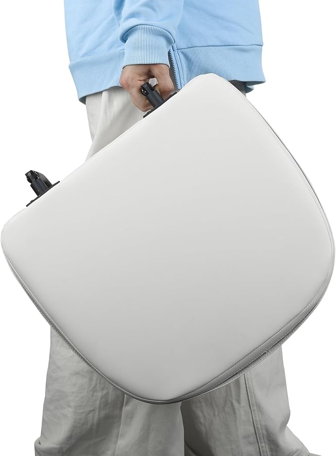 Folding Boat Seat Low Back Fishing Boat Seats with Caddy Organizer, White/Blue/White