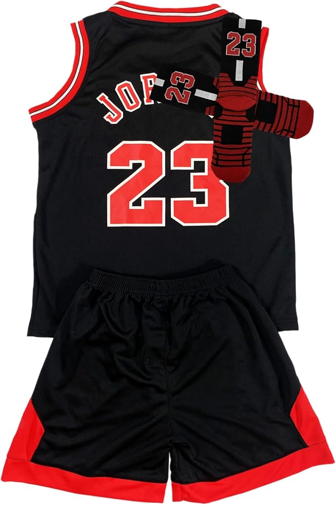 3PC Basketball Jersey Set for Youth Basketball Tank Top + Track Shorts+ Socks Set #24