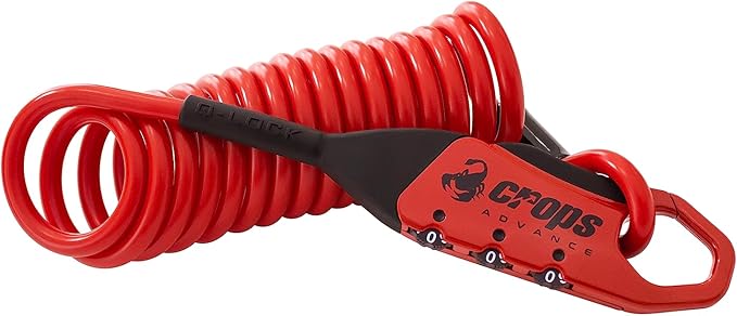 Bike Lock Cable, Q5-COCON 6ft Red, 3-Digit Resettable Combination Cable Lock, Compact Design, Easy to Carry, Bicycle Lock Cable