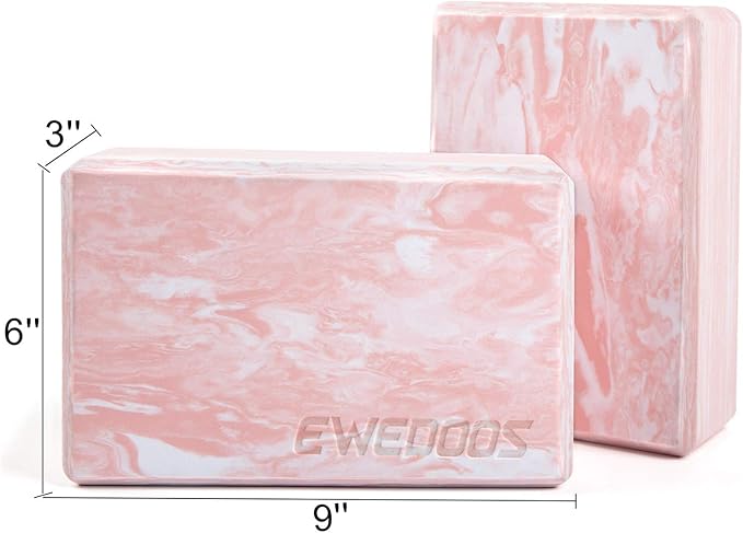 Ewedoos Yoga Blocks 2 Pack Eco Friendly Yoga Block High-Density Non-Slip Yoga Block Set for Yoga Pilates