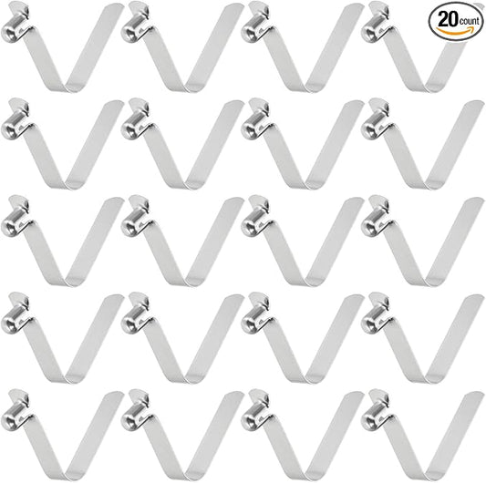 HARFINGTON Single Button Kayak Paddle Snap Spring Clip Spring Steel V-Shaped Hollow Lift Telescopic Locking Tube Pole Clips for Tent Umbrella Camping