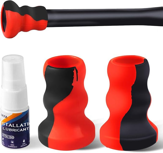 JAYA 2 Pack Bat Knob Taper, Exclusive Installation Lubricant, Easy Installation Bat Knob Taper, Increased Bottom Protection, Ergonomic Design, for Enhanced Grip and Protection