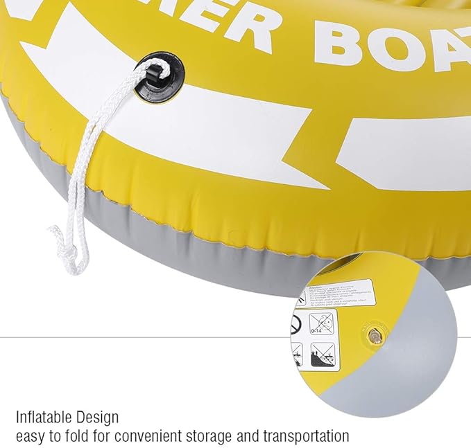 1 Person PVC Inflatable Kayak Boat 55kg Capacity Portable Fishing Canoe for Drifting and Diving