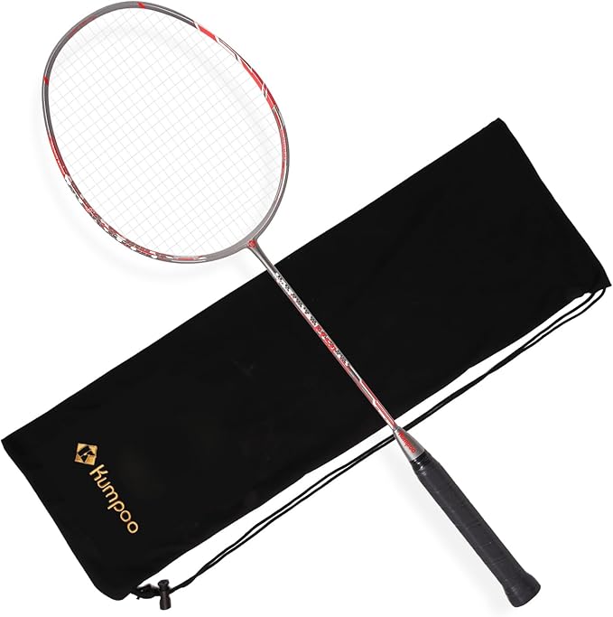 Badminton Racket Carbon Fiber, Badminton Racquet Set with Cover, Badminton Professional Racket Durable for Beginners Outdoor Games Gym