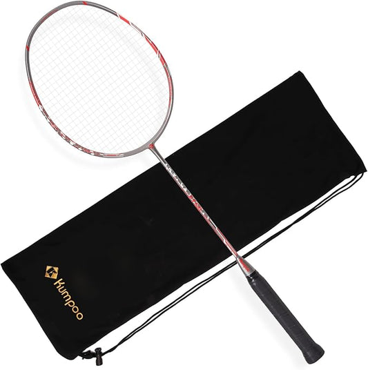 Badminton Racket Carbon Fiber, Badminton Racquet Set with Cover, Badminton Professional Racket Durable for Beginners Outdoor Games Gym