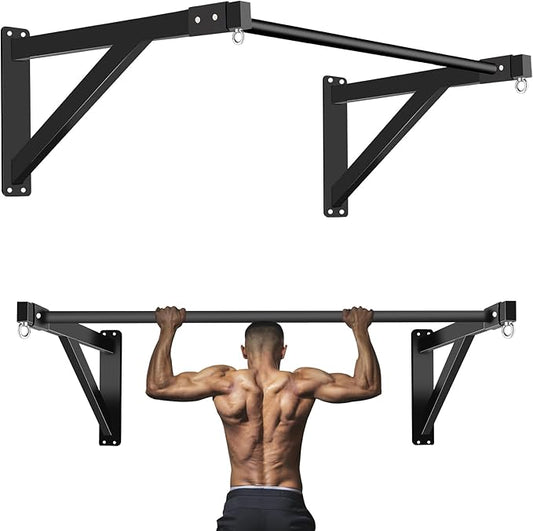 Wall Mounted Pull Up Bar, Heavy Duty Chin Up Bar - Upgrade 1110 lbs Weight Capacity, Multi-Grip Pull Ups, Strength Training Pull-Up Bars for Home Garage Gym Versatile Workouts