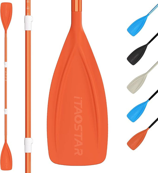 Paddle Board Paddle Detachable, Stand Up Paddle for Adults with Double Locks, Kayak Paddle Adjustable with Glass Fiber Blade, Floating Paddle Board Oar with Lightweight