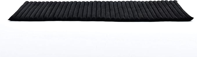 Leewadee - Foldable Floor Mattress - Japanese Roll Up Futon -Trifold Tatami Mat- Guest Floor Bed - Camping Mattress - Thai Massage Mat, Kapok Filled, 75 x 28 inches, Black