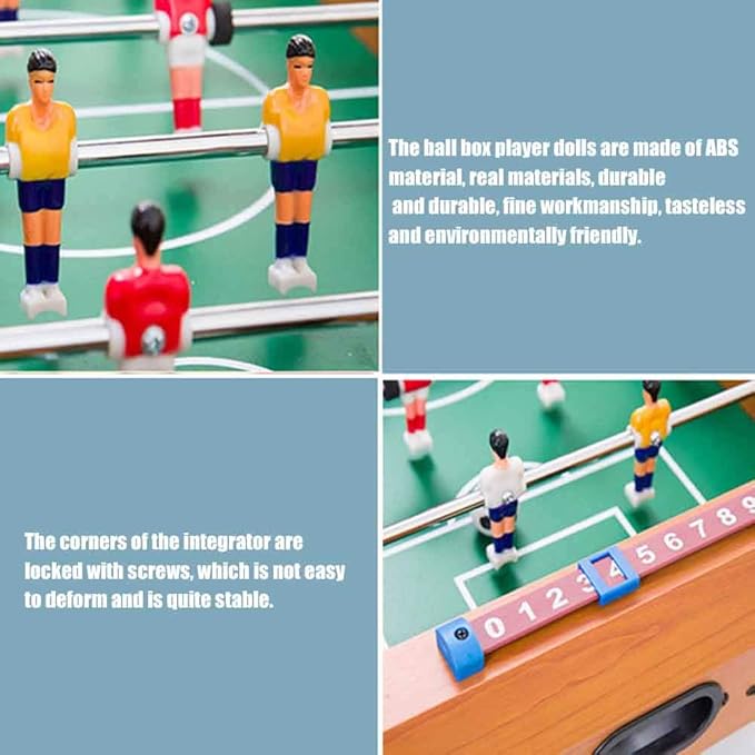 Saycker Table Foosball, Mini Football Table Soccer Tabletops Wood Football Table Top w/Footballs, Game Accessories for Kids Adults Family Night Parties Entertainment