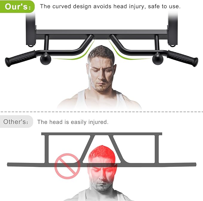 Kipika 32" Ceiling Mounted Pull Up Bar - Heavy Duty, Highly Adjustable, Multifunctional Chin Up Bar - Home Gym System with Punching Bag Hanger and Resistance Bands Training