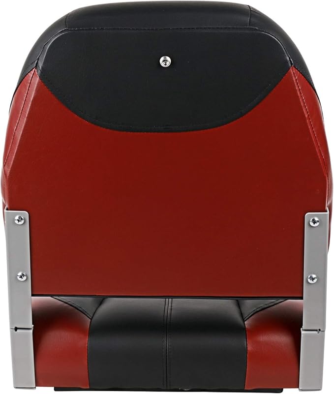 Two Tone Low Back Folding Boat Seat,Black/Red