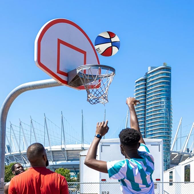 Size 5(27.5") Youth Premium Rubber Basketball for Kids Indoor Outdoor Basketball with Needle, Pump and Carry Bag