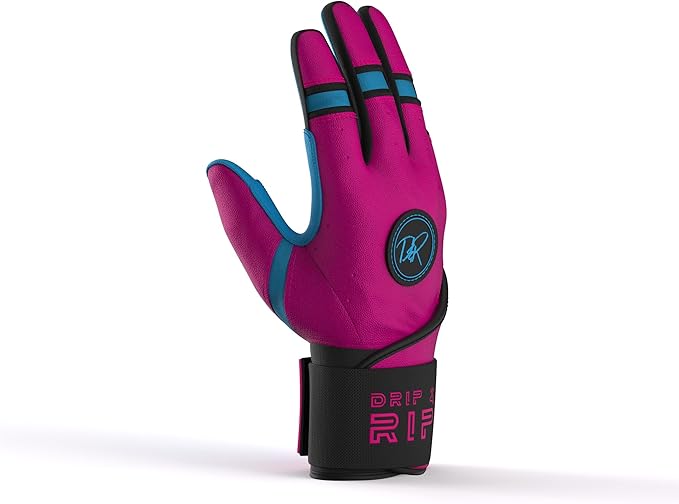 Drip & Rip Baller Series - Youth Batting Gloves + Adult Batting Gloves - for Softball and Baseball - Long Cuff Style for Men and Youth
