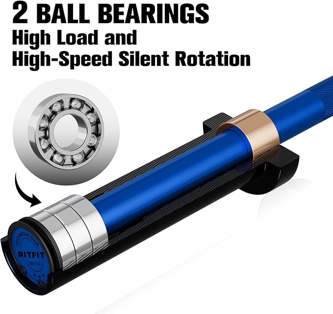 RitFit Barbell Weight Set - 4/6FT Olympic Barbell with Weight Plates (55-275LB Total) - Weightlifting Equipment for Squats, Curls, Deadlifts, Presses, Hip Thrusts