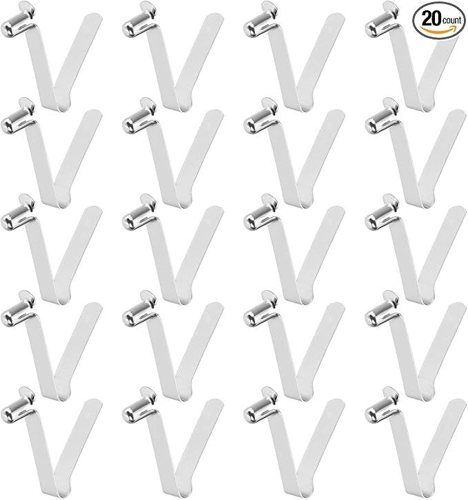 HARFINGTON Single Button Kayak Paddle Snap Spring Clip Spring Steel V-Shaped Hollow Lift Telescopic Locking Tube Pole Clips for Tent Umbrella Camping