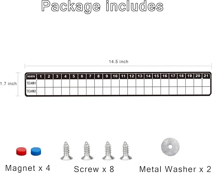 Cornhole Scoreboard Tracker Steel Score Keeper: Durable Corn Hole Scoreboards for Easy Score Tracking Corn Hole Games Ladder Ball Toss Game Pop Darts Popdarts Game (1 Pack-Horizontal)