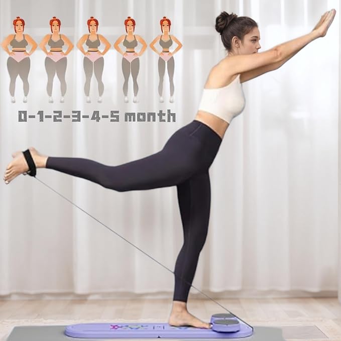 6 in 1 Pilates Board,Portable and Foldable Pilates Reformer Set,Multifunctional Pilates Board for Home Exercise,The for Fitness Women Lovers