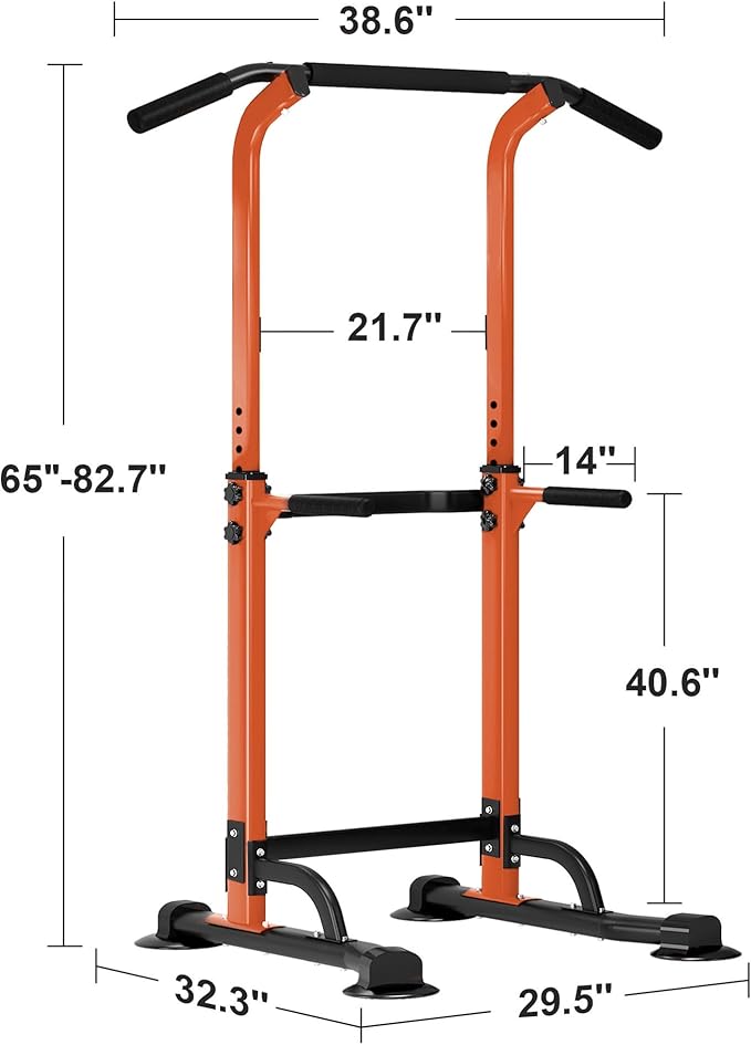 SogesHome Power Tower Pull Up Bar and Dip Station Adjustable Height Dip Stand Multi-Functional Strength Training Fitness Workout Station