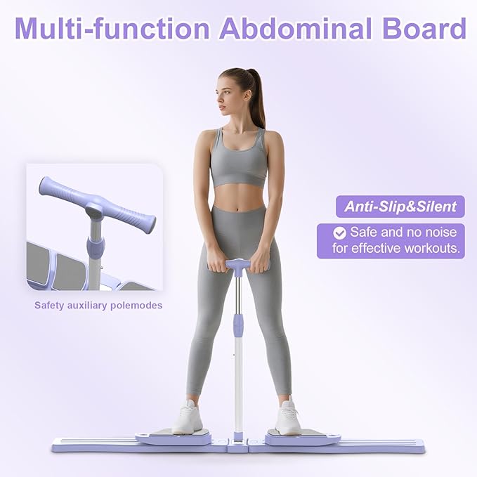 Pilates Board - Pilates Reformer Set, Multi-Detachable Ab Trainer Machine for Home, 6 in 1 Pilates Slider Board, 330 lbs Capacity, Foldable Pilates Equipment for Women Core Workouts