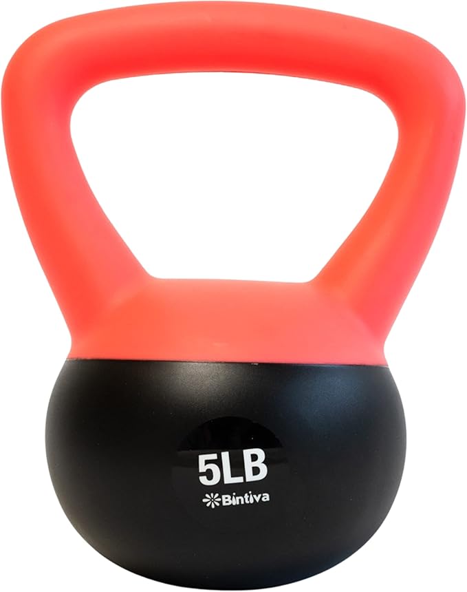 bintiva Soft Kettlebells - Sea and Iron Sand Filled Weights for Women and Men - Color Coded Kettle Bell Sets
