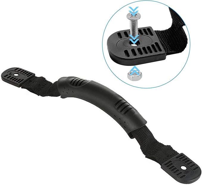 4PCS Kayak Carry Handles, Sturdy Canoe Boat Handle with Screws for Ocean Kayak Emotion Kayaks Luggage Outdoor Sport Canoe Handle Kayak Parts Black