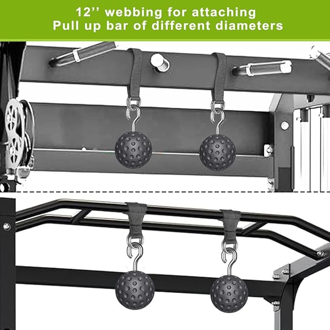 SELEWARE Non-Slip Pull Up Power Balls, Rock Climbing Grips for Strength Training, Forearm and Hand Exerciser for Chin Up Bar, Kettlebell, Barbell, Resistance Band Handles, Home Gym Workout Equipment