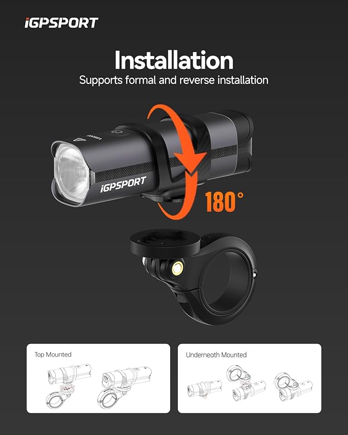 iGPSPORT Smart Bike Light, 500/800/1200 Lumens Bright Bicycle Headlight for Night Riding Cycling Rechargeable Waterproof