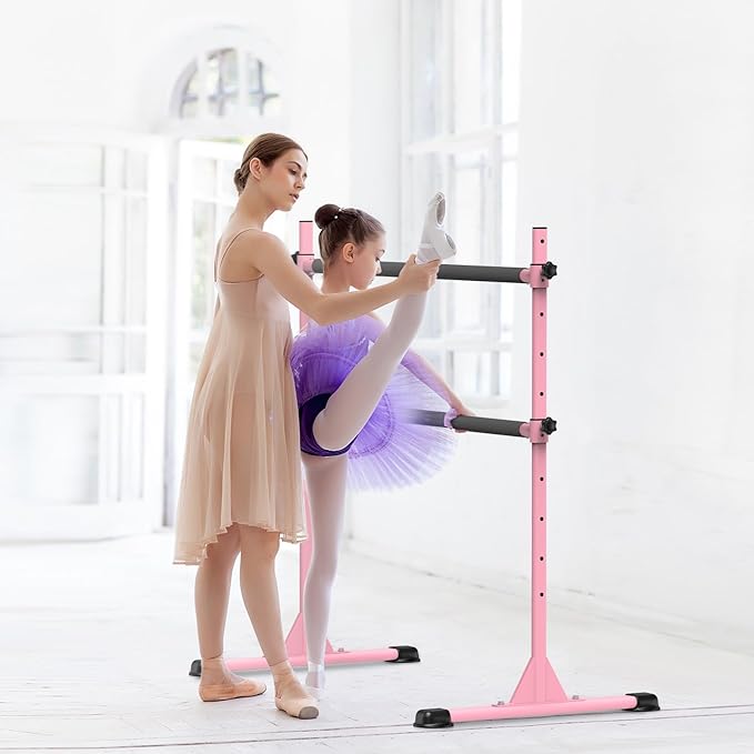 Dolibest Freestanding Ballet Bar, Height Adjustable Ballet Bar, Heavy Duty Dance Bar, with Non-Slip Rubber Pads, Enhanced Stability, Dance/Yoga/Fitness Stretching Bar, Ideal for Kids and Adults