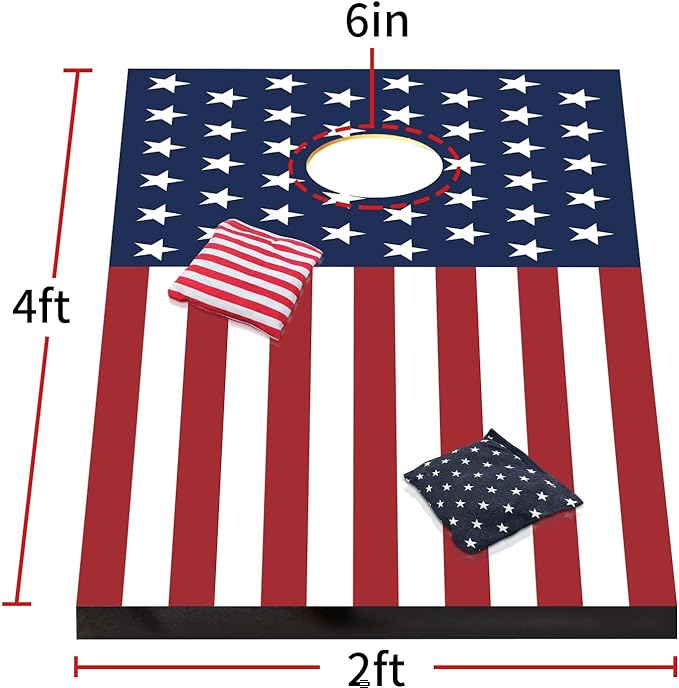 Cornhole Board Set with Carrying Bags & 8 Bean Bags Corn Hole Boards Bean Toss Game for Adults Family Outdoor Lawn Outside Backyard Games