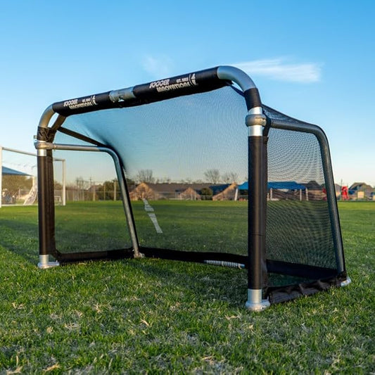 Soccer Innovations QuickFold™ Portable Aluminum Goal (4x2.5), Competition Soccer, Backyard Goal for Practice, Collapsible for Easy Storage, Mini Net