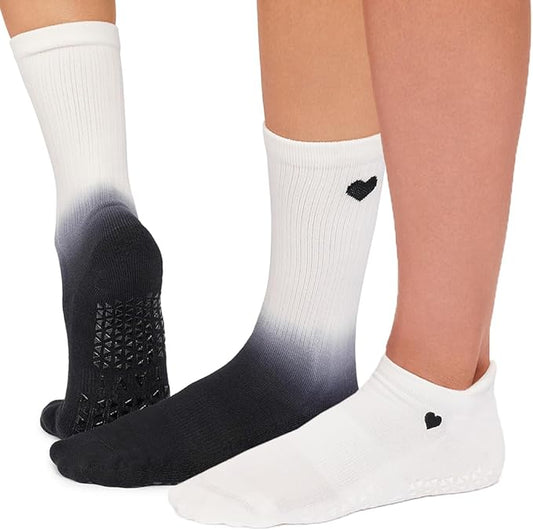 TAVI Women’s Savvy Grip Socks, Multi-Pack - Pilates Socks with Grips for Women, Slipper Socks for Pilates, Yoga, and Ballet