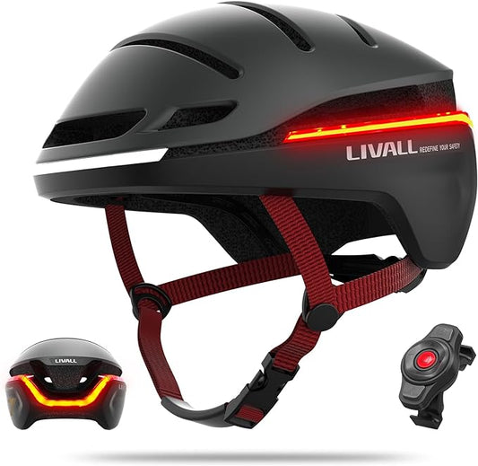 LIVALL EVO21 Smart Bike Helmet with Light, Smart Helmet with Wide-Angle Light | Turn Signals | Brake Warning Light | Fall Detection, Bike Helmets for Men Women, Bicycle Helmet for Urban Commuter