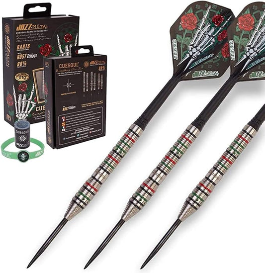 CUESOUL Jazz-Metal 21g/23g/25g 90% Tungsten Steel Tip Dart Set with Integrated Dart Shafts and Dart Flights