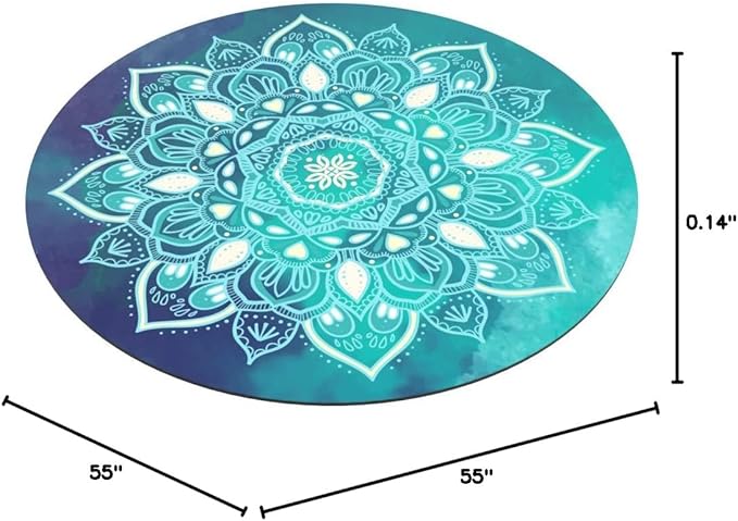 Pilates Mat Round Oversize Yoga Mat Suede Rubber Non-Slip Dia 140cm Exercise Mat Meditation Mat Workout Mat for Home Outdoor