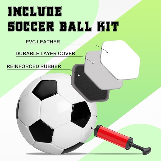 6x4FT Kids Soccer Goal for Backyard Set Portable Soccer Goal with Ball Pump and Cones Soccer Net Set of 2 Training Equipment Outdoor Sports Gift