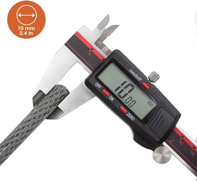 BV Heavy-Duty 15FT Security Cable with Loops-10mm (3/8 Inch) Cut-Resistant Braided Steel Cable-Versatile & Weatherproof-Security Chain for Padlock, Chain Lock, Wire Lock (Pair)