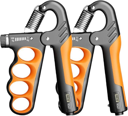 2PACK Grip Strength Trainer, 5-100KG (11-220 LB) Adjustable Resistance Forearm Hand Gripper Strengthener with Counter, Hand Wrist Exercise Workout Equipment for Home/Office Gym