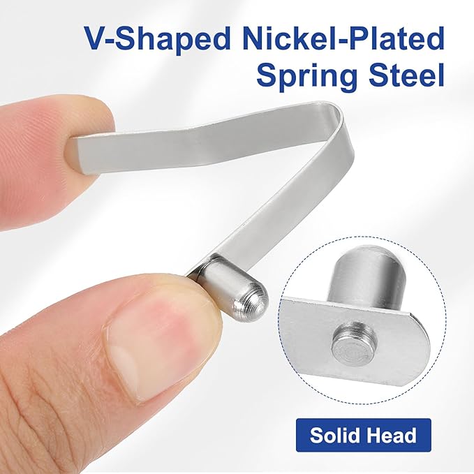 HARFINGTON Single Button Kayak Paddle Snap Spring Clip Spring Steel V Shaped Solid Lift Telescopic Locking Tube Pole Clips for Umbrella Camping