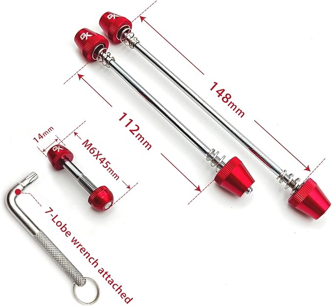 ONIPAX Bike Anti-Theft Locking Skewer 7 Lobe Bicycle Wheel Hub Secure