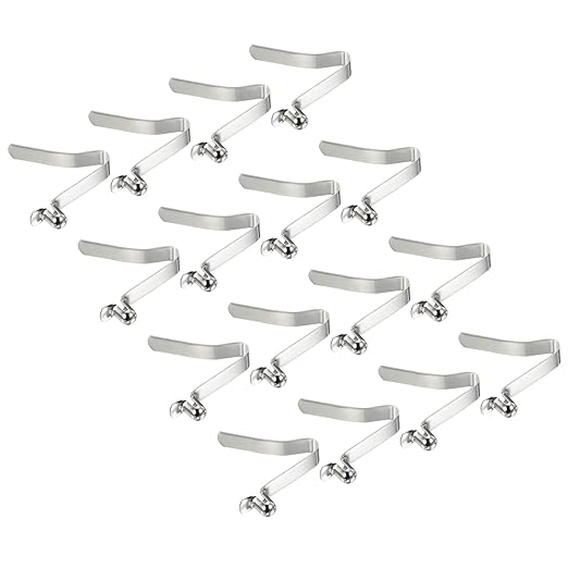 PATIKIL 8x6mm Kayak Paddle Snaps, 16 Pack Tent Pole Clips Steel V Shaped Single Pin Push Button Spring Clips Lock Tube Pole Clips for Camping Awning