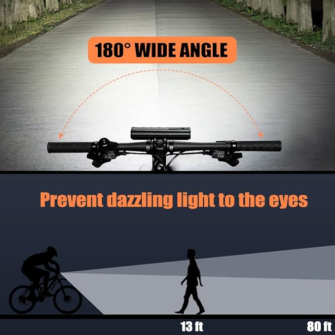 Best Bright Bike Light for Night Riding, 1000 Lumen Bicycle Light High Beam Low Beam, Rechargeable Bicycle Headlight Set, Waterproof Bike Headlight