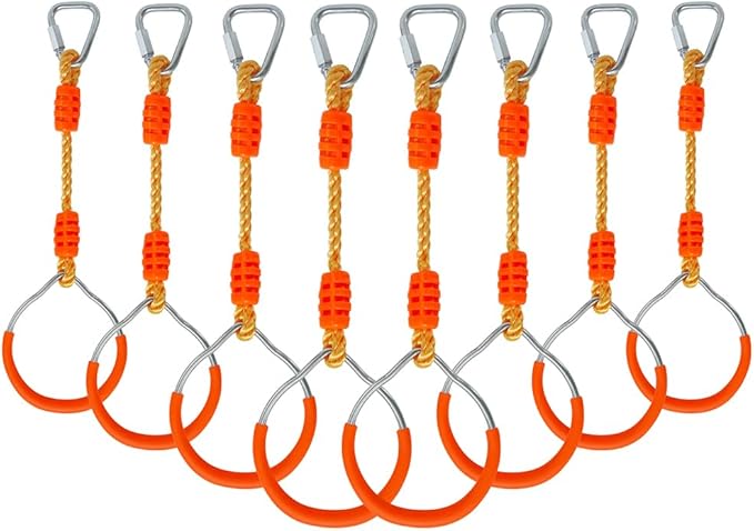 Ninja Ring Fitness Gymnastic Ring Climbing Bar Workout Outdoor Backyard Playground Training Equipment Play Set, Jungle Gym Fist Hanging Swing Monkey Bars Ninja Warrior Obstacle Course Trapeze Playsets